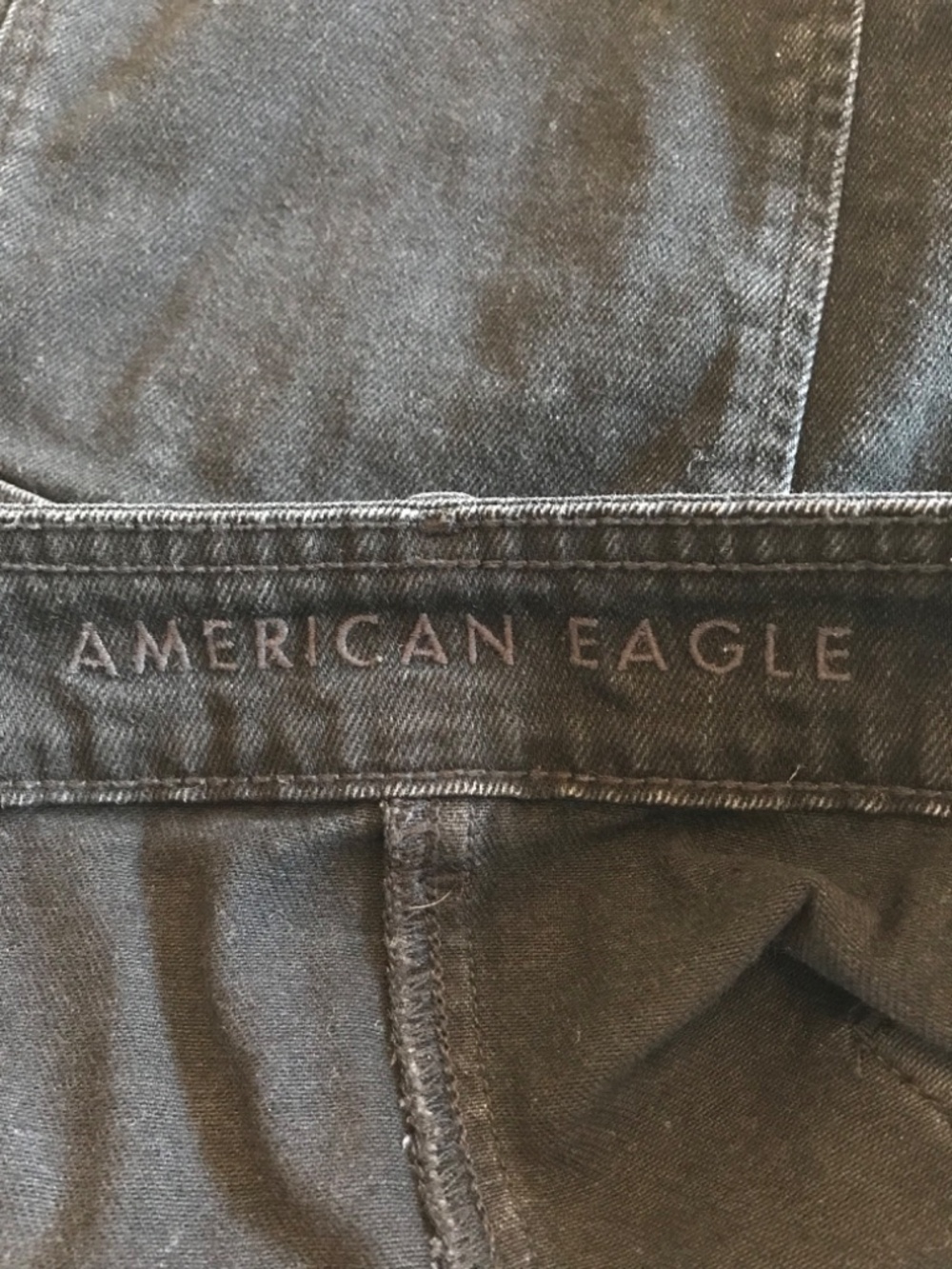 American Eagle Hi-Rise A-Line Button Front Jean Denim Skirt Size 16 Black - Picture 6 of 8